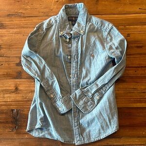Boys size 6 RL Chambray button down. Lightweight. Like new